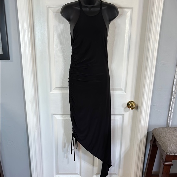 Missguided Dresses & Skirts - Misguided black slinky rouched black dress, size 6, NWT.
